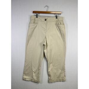 Woman's Sag‎ Harbor Stretch Cotton Khaki Tan Capris - Size 12 Casual Classic